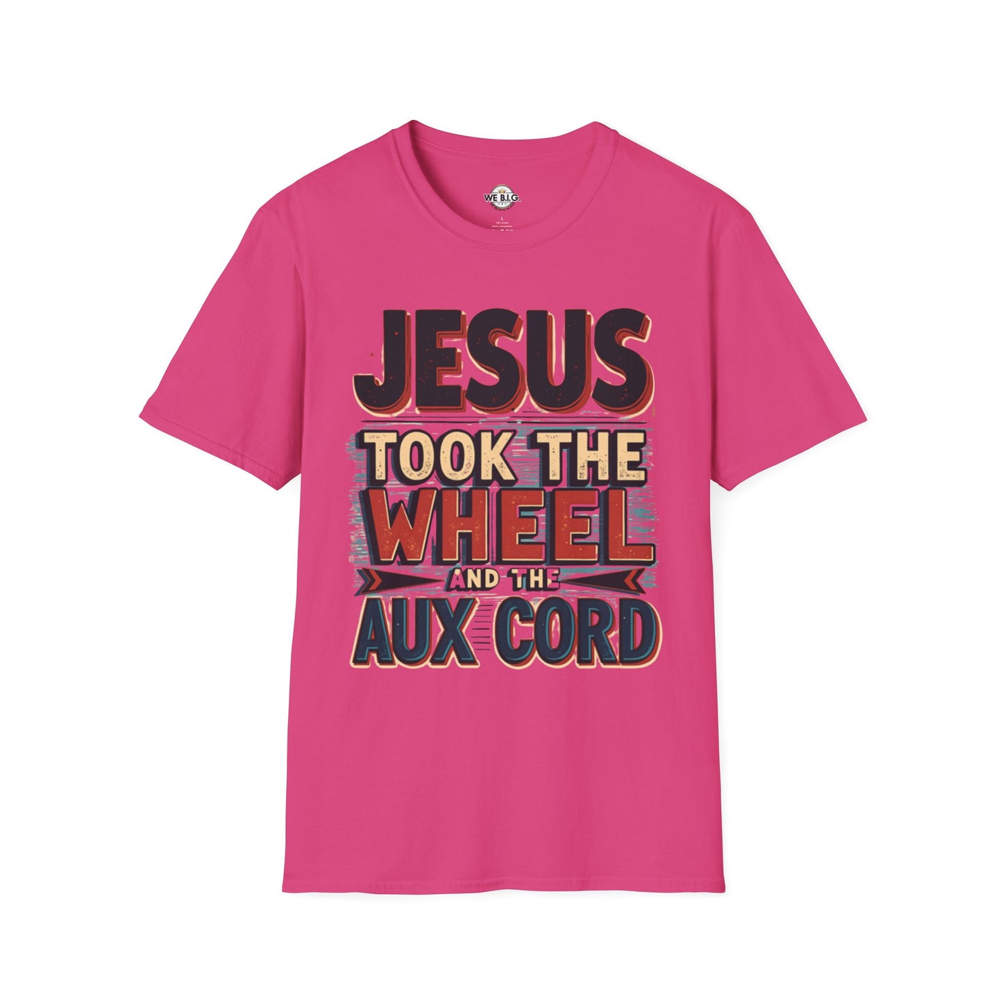 Jesus Took The Wheel Unisex Softstyle T-Shirt, Christian Apparel, Faith-Based Gift, Casual Wear, Unique Tee, Inspirational Shirt
