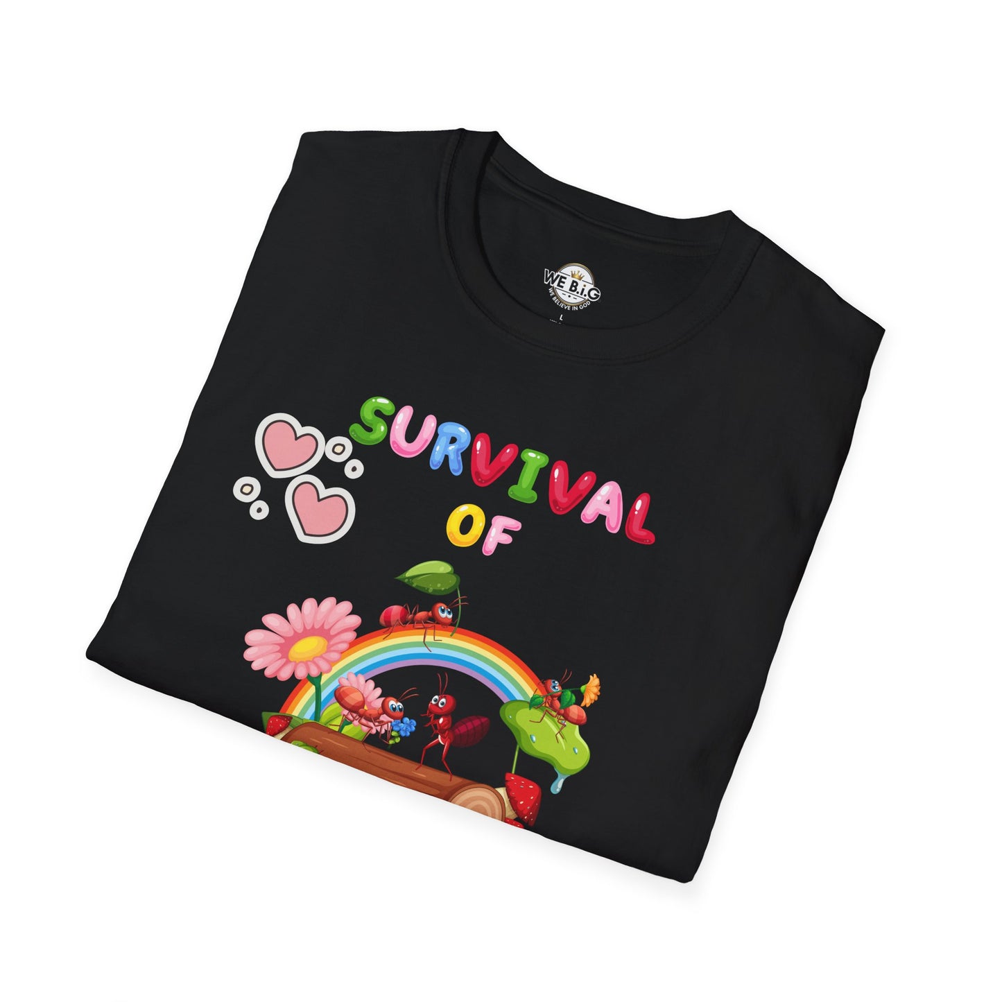 Survival of the Cutest T-Shirt, Cute Animal T-Shirt, Gift for Kids, Rainbow Shirt, Fun Graphic Tee, Spring Fashion