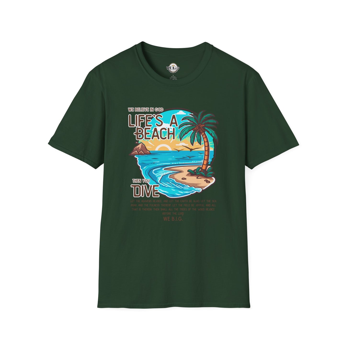 "Life's a Beach, Then You Dive—Beach Life Unisex T-Shirt - Summer Vibes Tee, Vacation Shirt, Gift for Beach Lovers, Coastal Apparel, Island Life Clothing