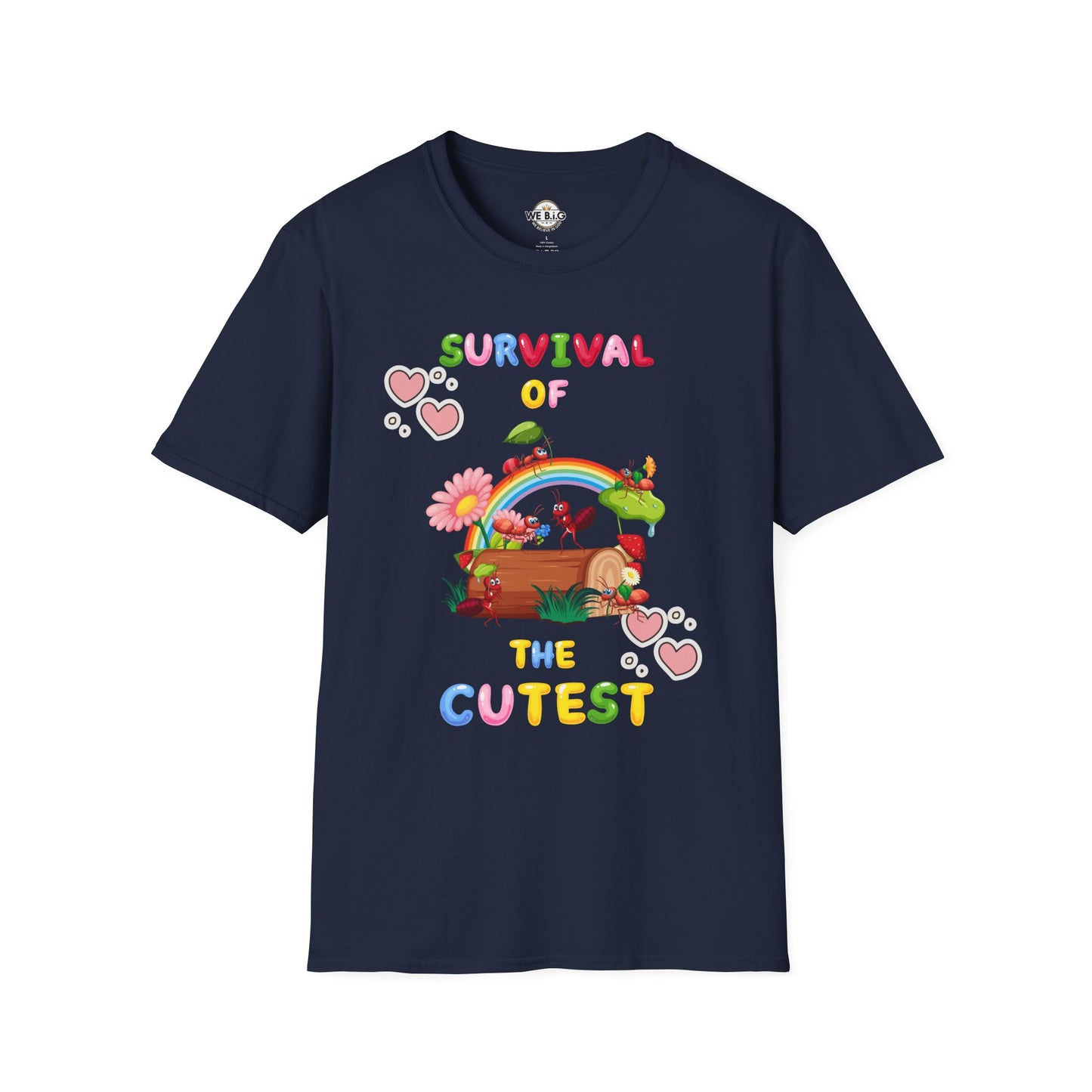 Survival of the Cutest T-Shirt, Cute Animal T-Shirt, Gift for Kids, Rainbow Shirt, Fun Graphic Tee, Spring Fashion