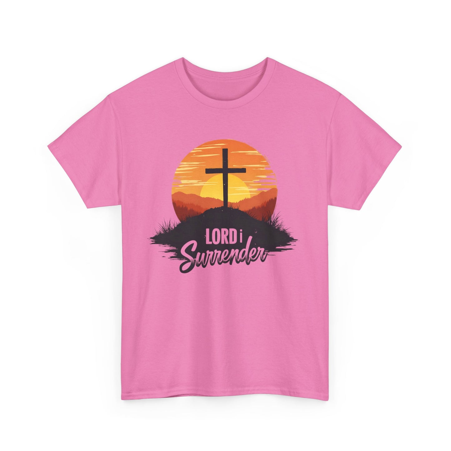 Lord I Surrender Shirt—Christian Faith Tee, Unisex Heavy Cotton Tee, Inspirational Apparel, Perfect for Worship and Gift Giving