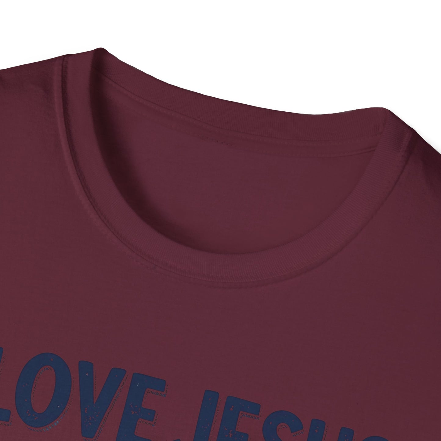 Christian Slogan T-Shirt - I Love Jesus, But Some of Y'all Pushin' It (Blue Letters)