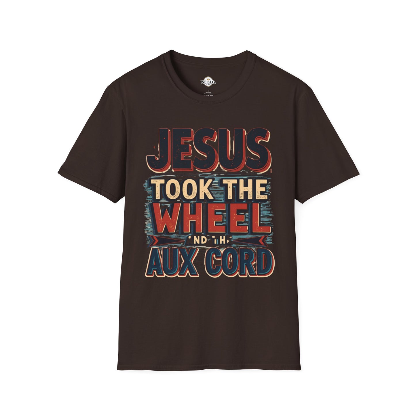 Jesus Took The Wheel Unisex Softstyle T-Shirt, Christian Apparel, Faith-Based Gift, Casual Wear, Unique Tee, Inspirational Shirt