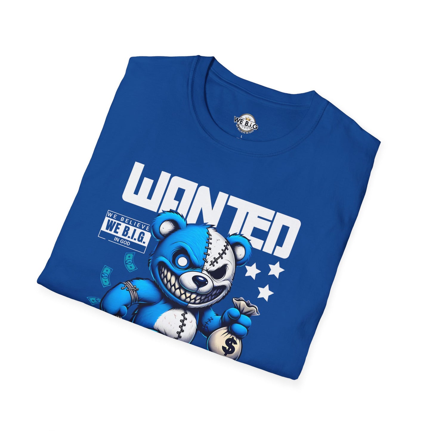 Wanted Bear Graphic T-Shirt | Unisex Softstyle Tee for Casual Wear, Perfect Gift for Birthdays, Holidays, and Everyday Style