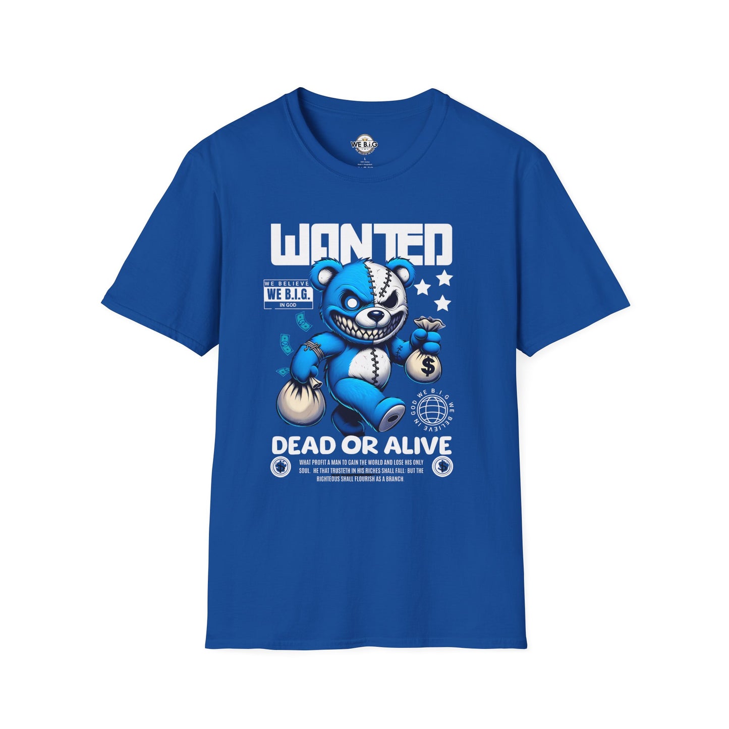 Wanted Bear Graphic T-Shirt | Unisex Softstyle Tee for Casual Wear, Perfect Gift for Birthdays, Holidays, and Everyday Style