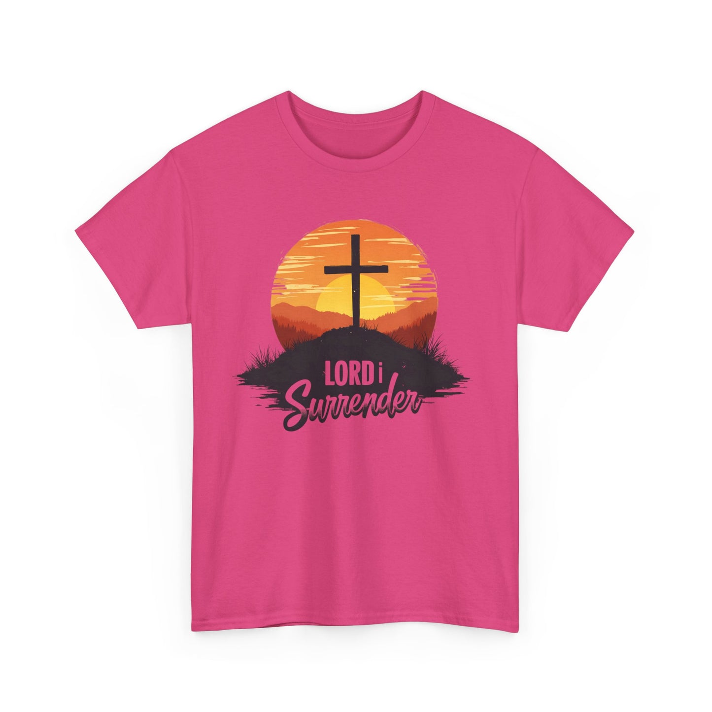 Lord I Surrender Shirt—Christian Faith Tee, Unisex Heavy Cotton Tee, Inspirational Apparel, Perfect for Worship and Gift Giving