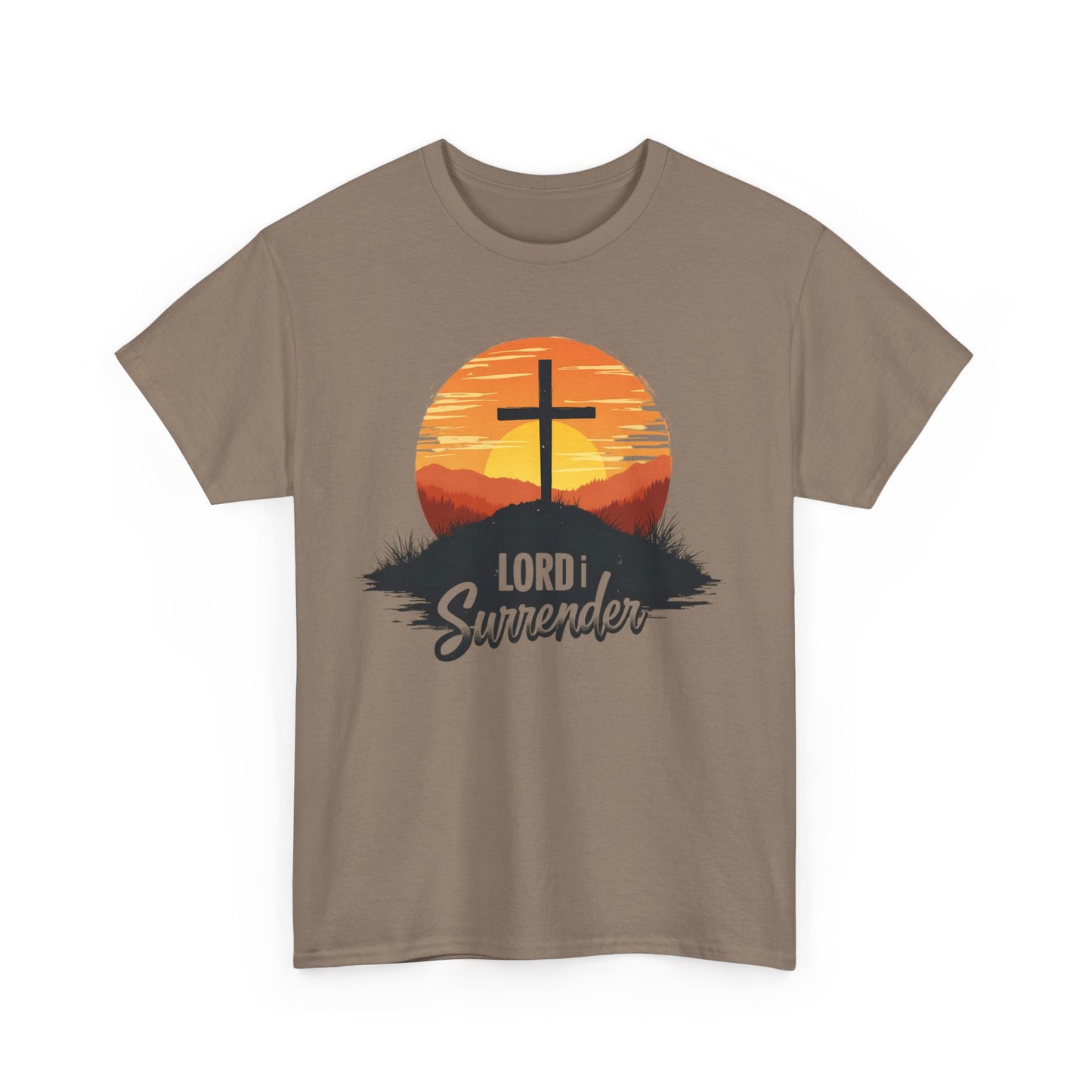 Lord I Surrender Shirt—Christian Faith Tee, Unisex Heavy Cotton Tee, Inspirational Apparel, Perfect for Worship and Gift Giving