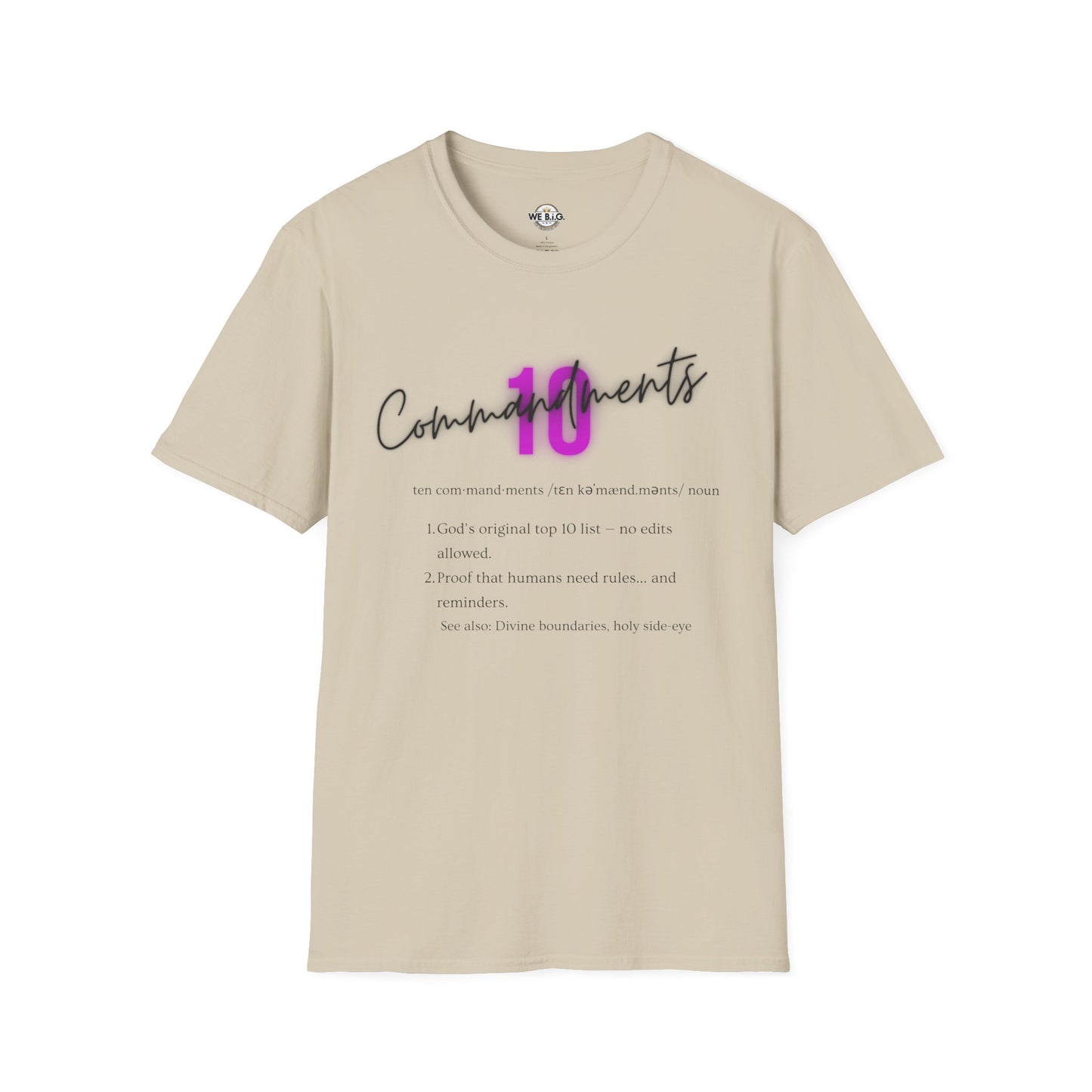 Neon 10 Commandments—Inspirational Unisex T-Shirt - Perfect for Faith, Motivation, Events, Gifts, and Everyday Style