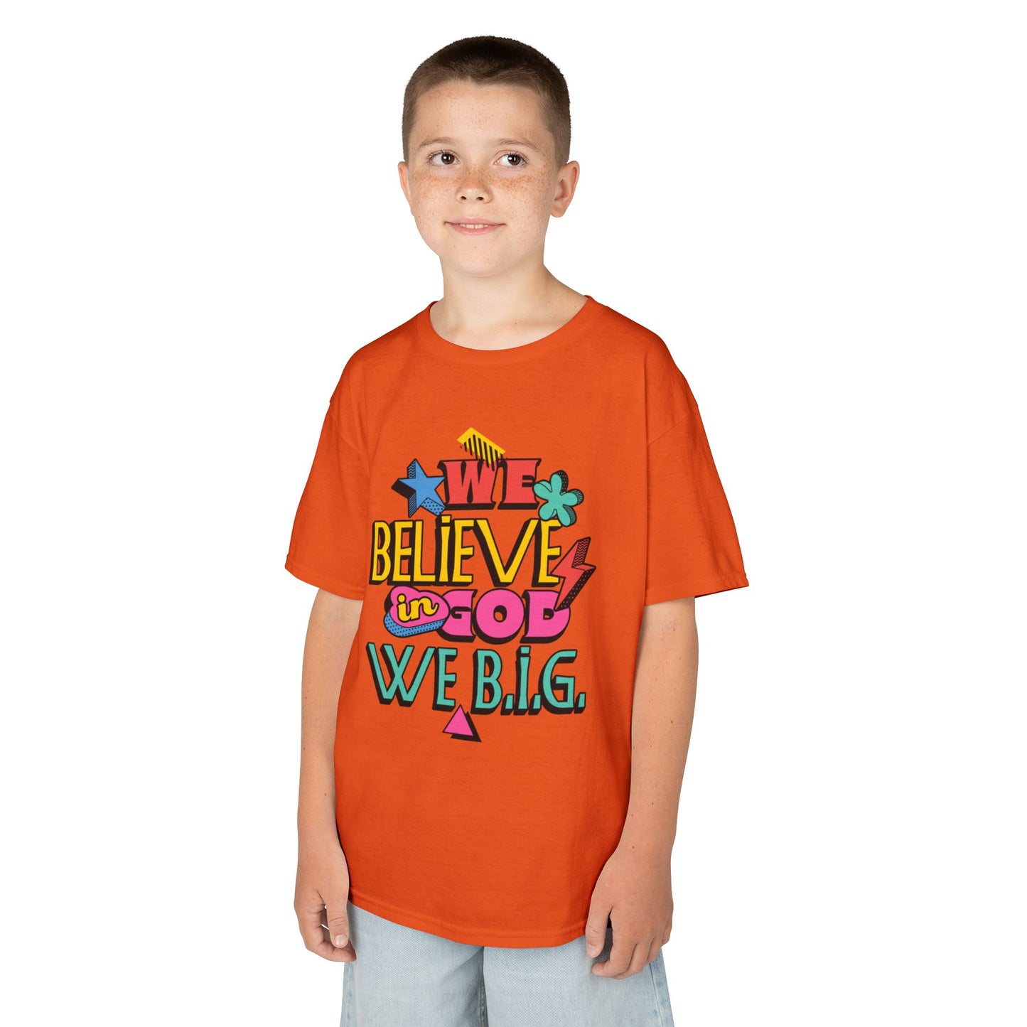 'We Believe in God, We B.I.G.' Motivational Shirt—Kids Inspirational Tee - Youth Casual Wear, Faith-Based, Birthday Gift, Everyday Outfit