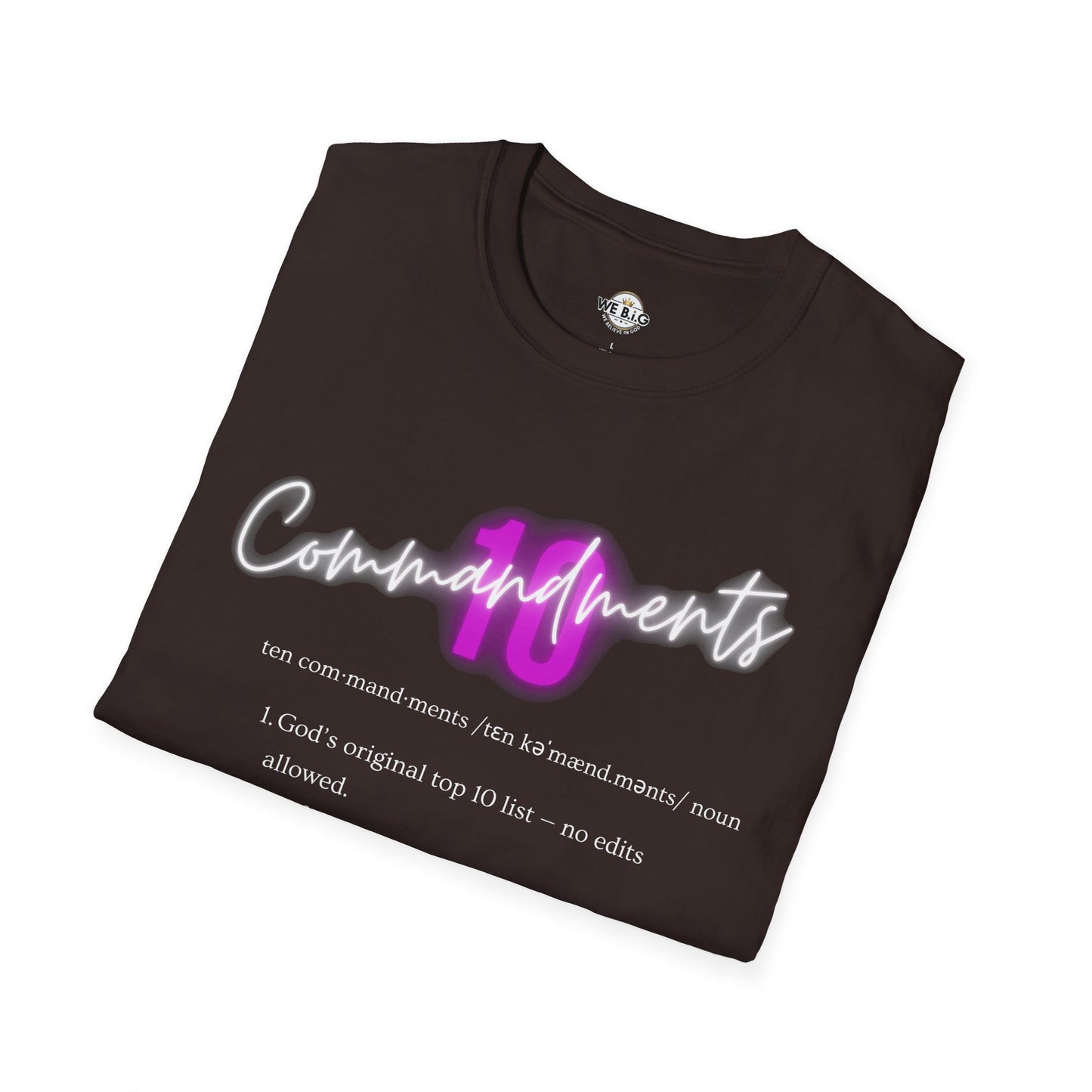 Neon 10 Commandments—Inspirational Unisex T-Shirt - Perfect for Faith, Motivation, Events, Gifts, and Everyday Style