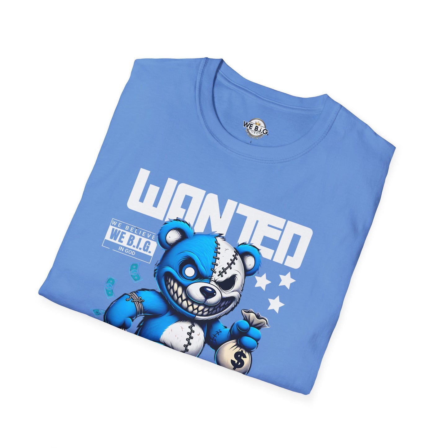 Wanted Bear Graphic T-Shirt | Unisex Softstyle Tee for Casual Wear, Perfect Gift for Birthdays, Holidays, and Everyday Style