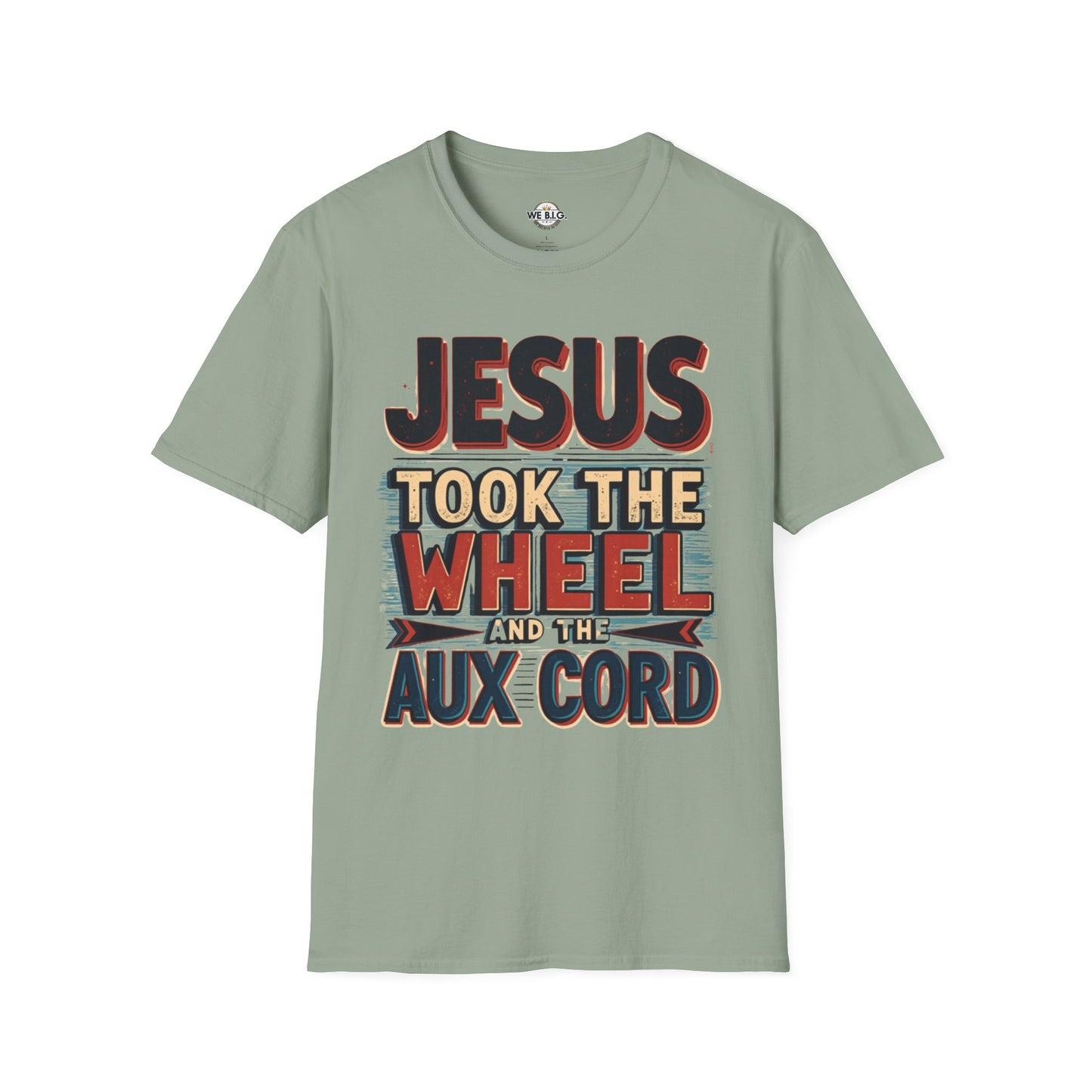 Jesus Took The Wheel Unisex Softstyle T-Shirt, Christian Apparel, Faith-Based Gift, Casual Wear, Unique Tee, Inspirational Shirt