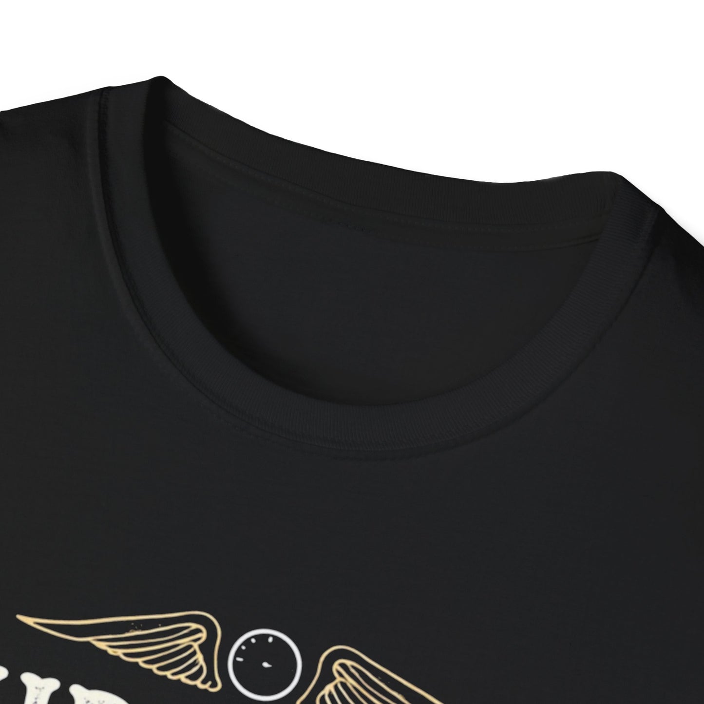 Unisex T-Shirt with 'Judge me when you're perfect, I'll wait' Gold Design