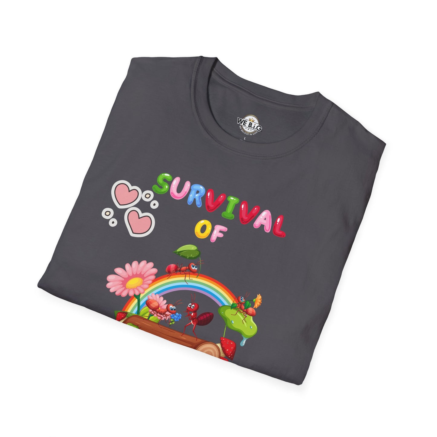 Survival of the Cutest T-Shirt, Cute Animal T-Shirt, Gift for Kids, Rainbow Shirt, Fun Graphic Tee, Spring Fashion