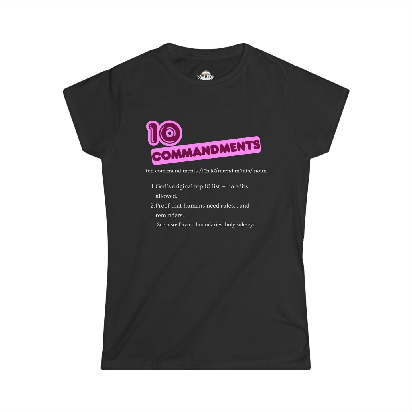 Women's Inspirational Tee - 10 Commandments, Faith-Based Fashion, Christian Gift, Motivational Shirt, Religious Apparel