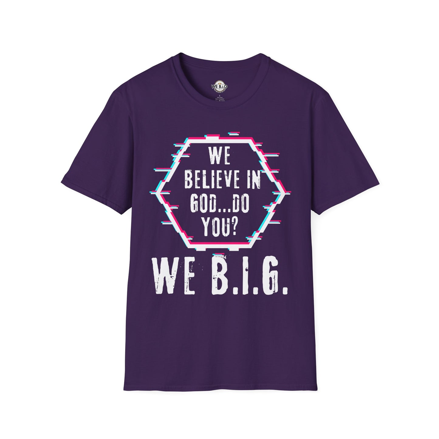 Stop Look and B.i.G.—Faith-Inspired Graphic Tee, Unisex Softstyle T-Shirt, Casual Wear, Christian Apparel, Gift for Believers, Unique Faith Shirt