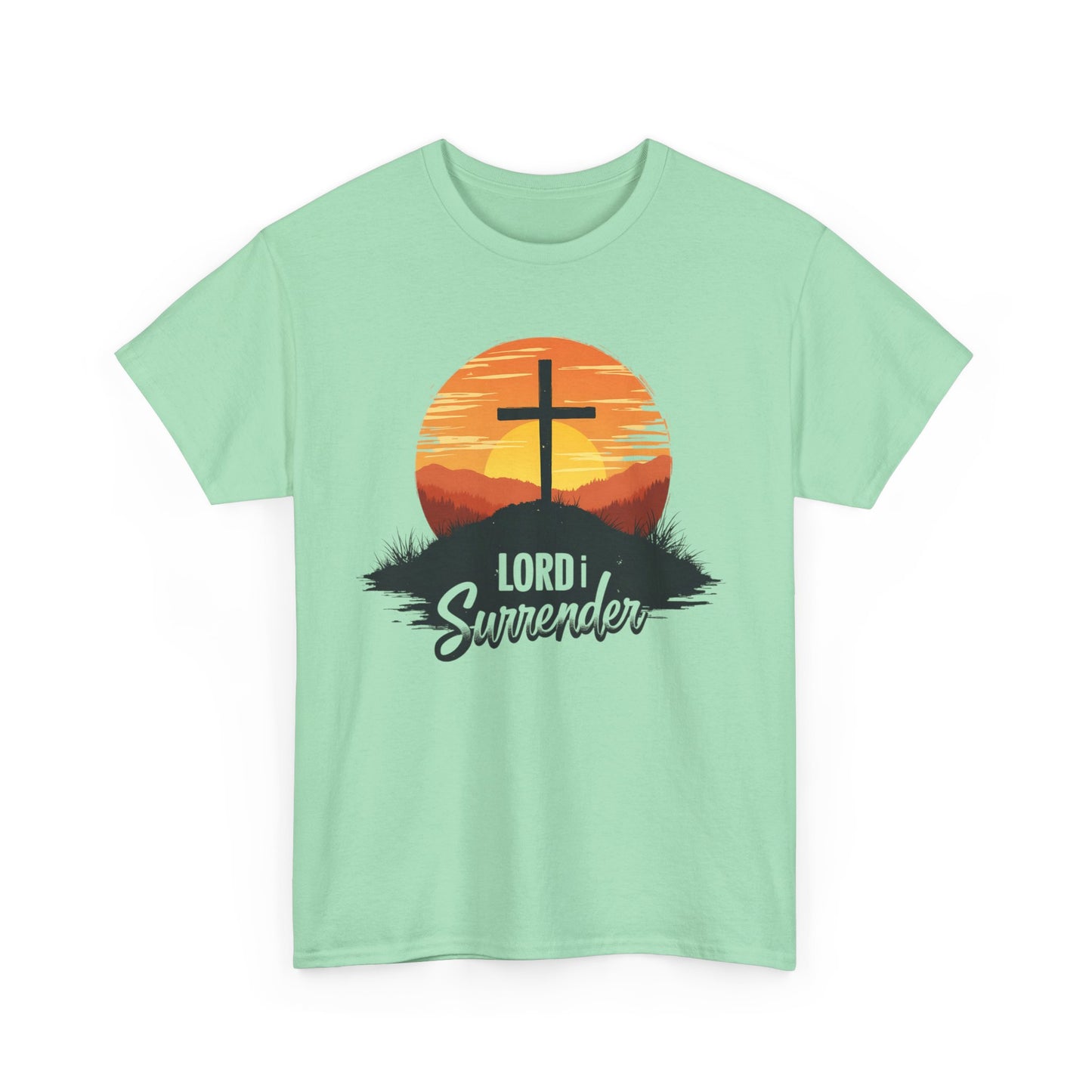 Lord I Surrender Shirt—Christian Faith Tee, Unisex Heavy Cotton Tee, Inspirational Apparel, Perfect for Worship and Gift Giving