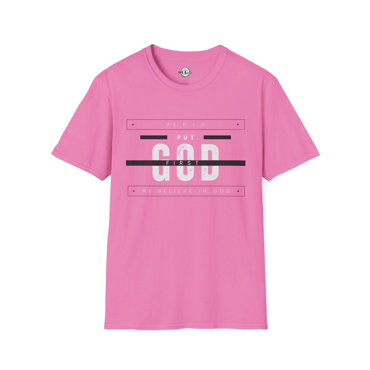 Put God First—Unisex Softstyle T-Shirt, Christian Tee, Faith-Based Apparel, Inspirational Gift, Spiritual Wear, Casual Faith Top