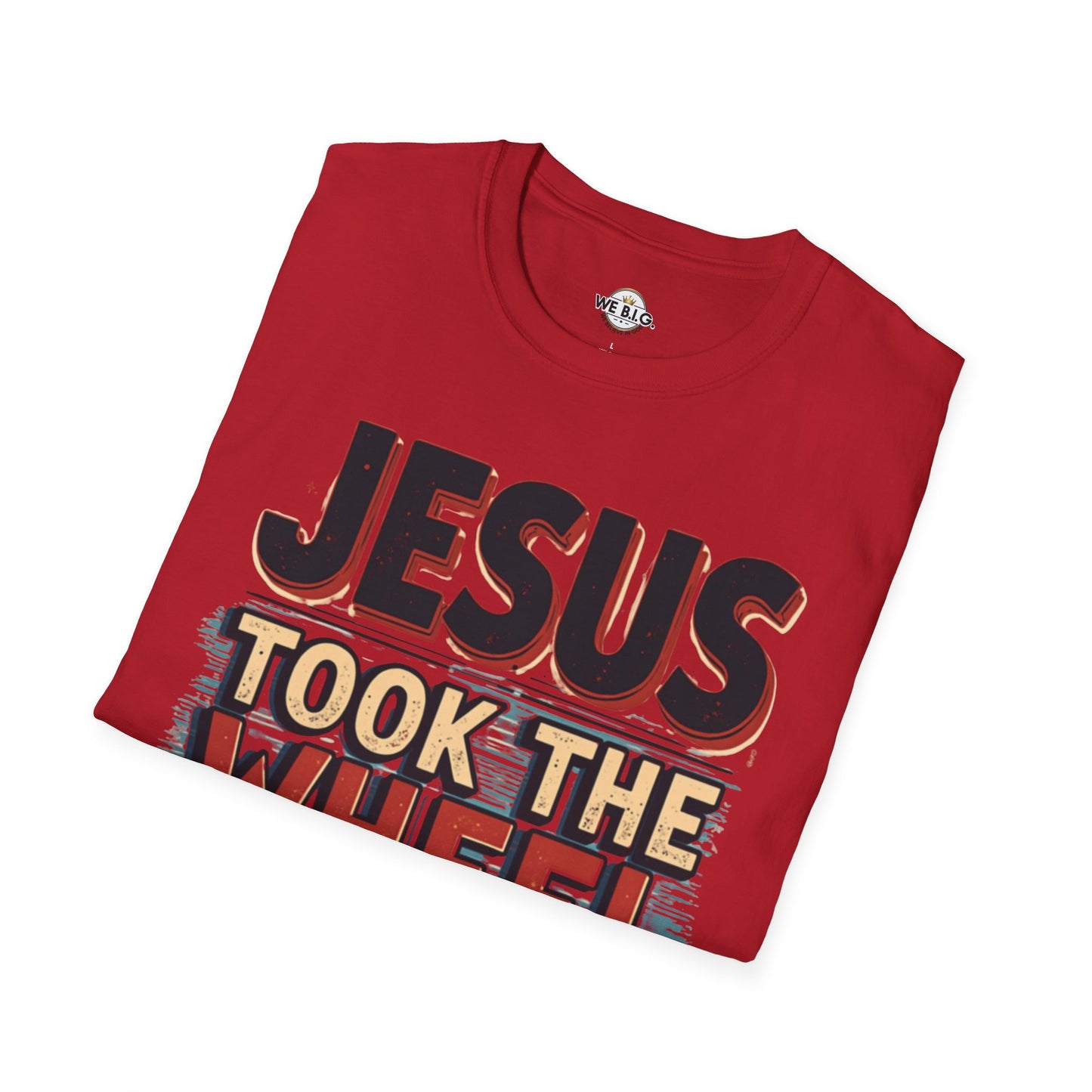 Jesus Took The Wheel Unisex Softstyle T-Shirt, Christian Apparel, Faith-Based Gift, Casual Wear, Unique Tee, Inspirational Shirt