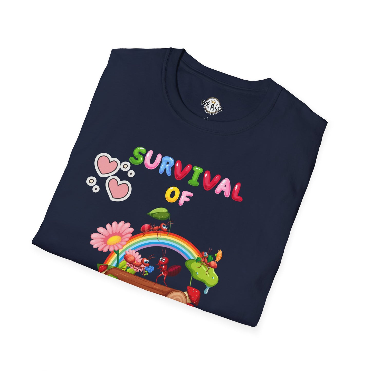 Survival of the Cutest T-Shirt, Cute Animal T-Shirt, Gift for Kids, Rainbow Shirt, Fun Graphic Tee, Spring Fashion