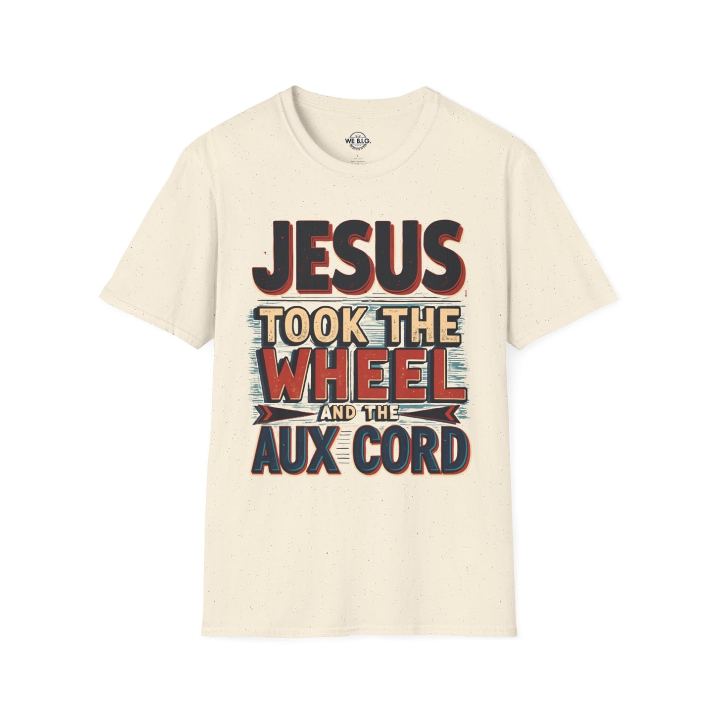 Jesus Took The Wheel Unisex Softstyle T-Shirt, Christian Apparel, Faith-Based Gift, Casual Wear, Unique Tee, Inspirational Shirt
