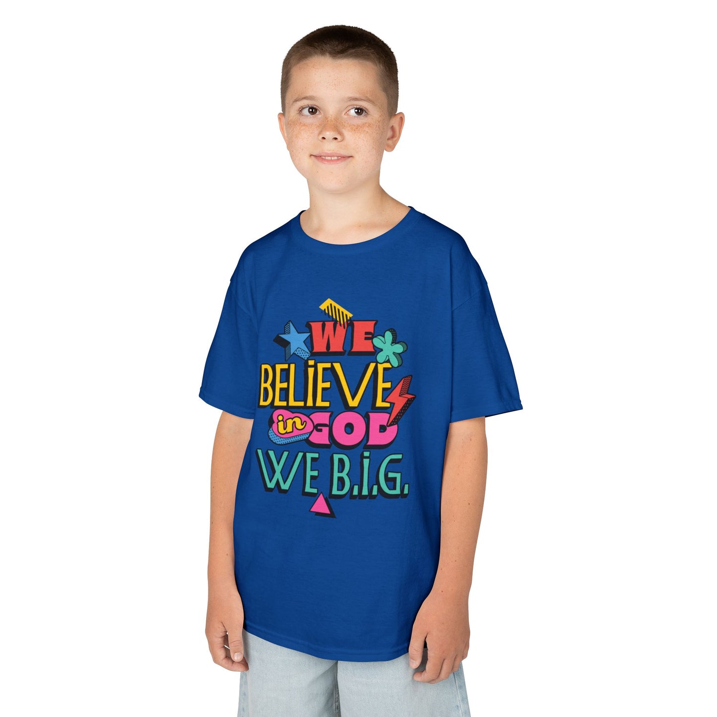 'We Believe in God, We B.I.G.' Motivational Shirt—Kids Inspirational Tee - Youth Casual Wear, Faith-Based, Birthday Gift, Everyday Outfit