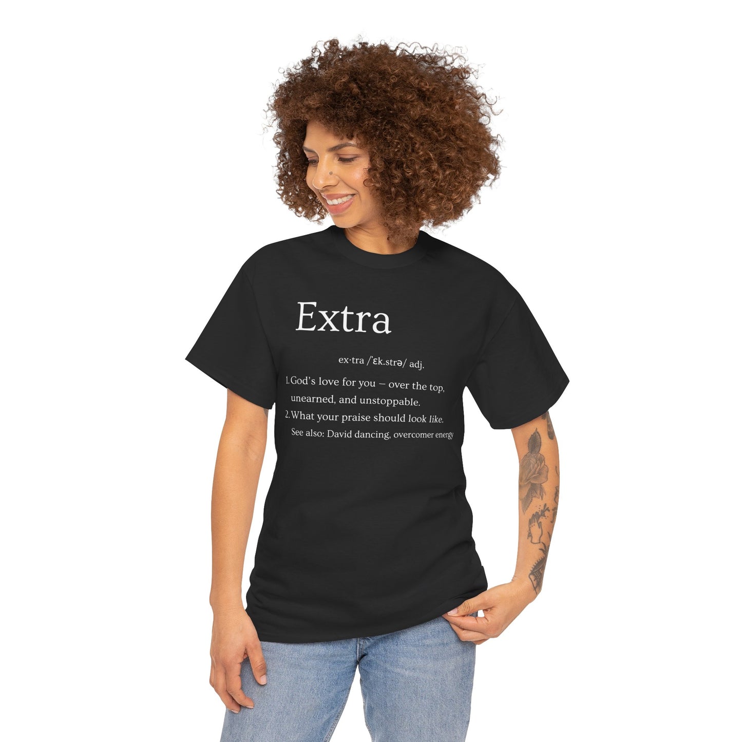 EXTRA Definition—Unisex Cotton Tee: Extra Motivation & Big Beliefs, Inspirational Graphic T-Shirt, Casual Wear, Gift for Friends, Everyday Comfort
