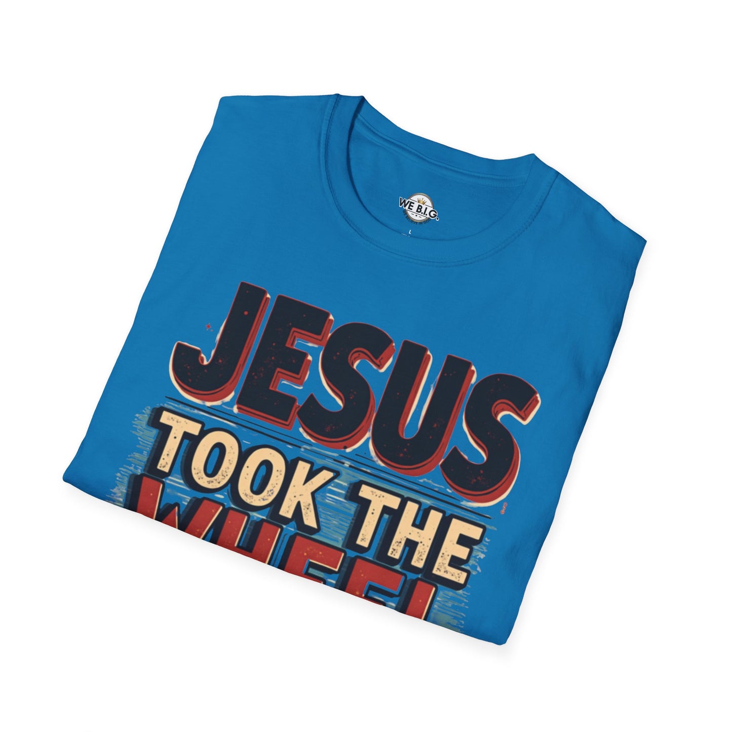 Jesus Took The Wheel Unisex Softstyle T-Shirt, Christian Apparel, Faith-Based Gift, Casual Wear, Unique Tee, Inspirational Shirt