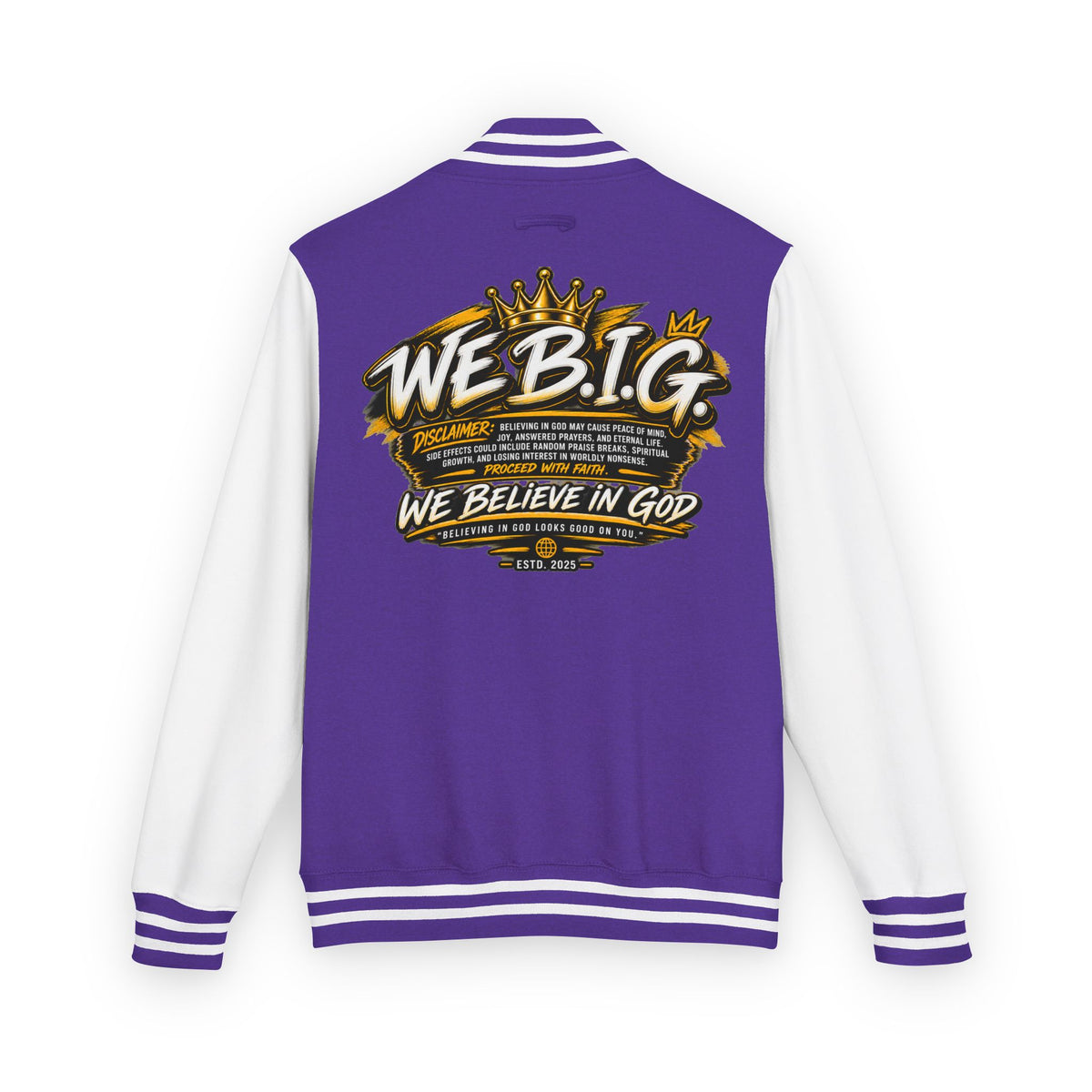 We B.I.G. Letterman Jacket — "We Believe In God" Varsity Jacket