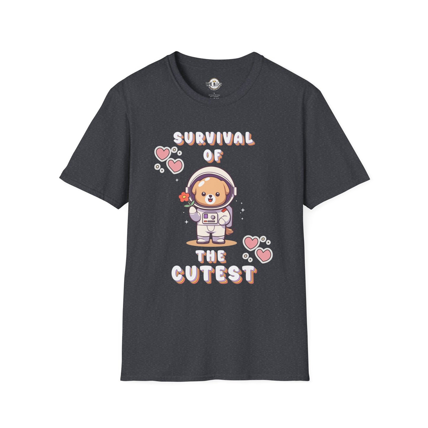 Survival of the Cutest T-Shirt | Cute Astronaut Tee for Kids & Adults | Perfect for Birthdays, Parties, Gifts, Casual Wear