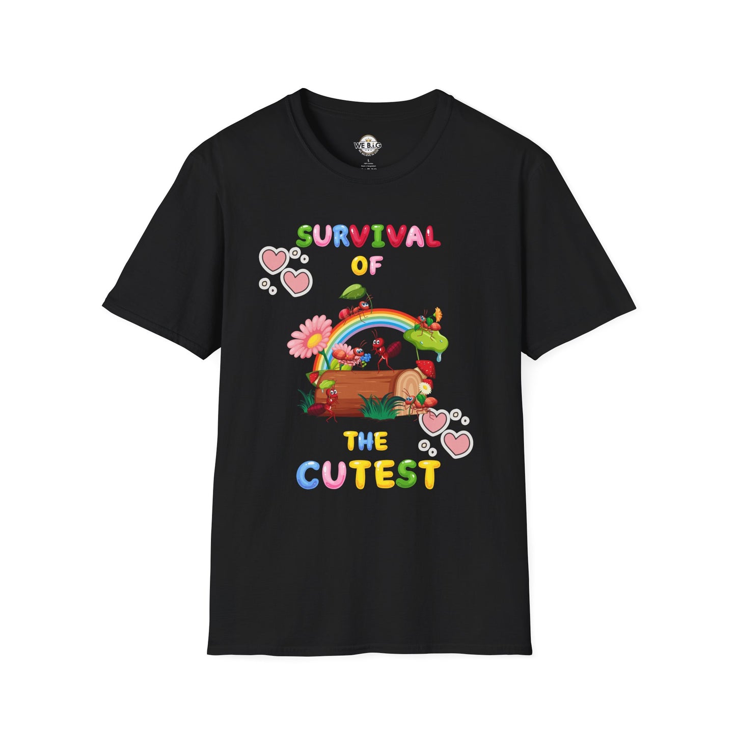 Survival of the Cutest T-Shirt, Cute Animal T-Shirt, Gift for Kids, Rainbow Shirt, Fun Graphic Tee, Spring Fashion