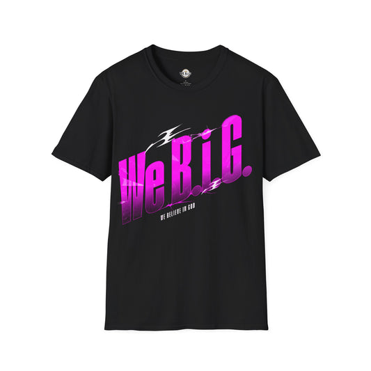 Vibrant Motivational T-Shirt, We Believe in GOD, Unisex Softstyle Tee, Inspirational Gift, Casual Wear, Everyday Style, Empowerment Fashion