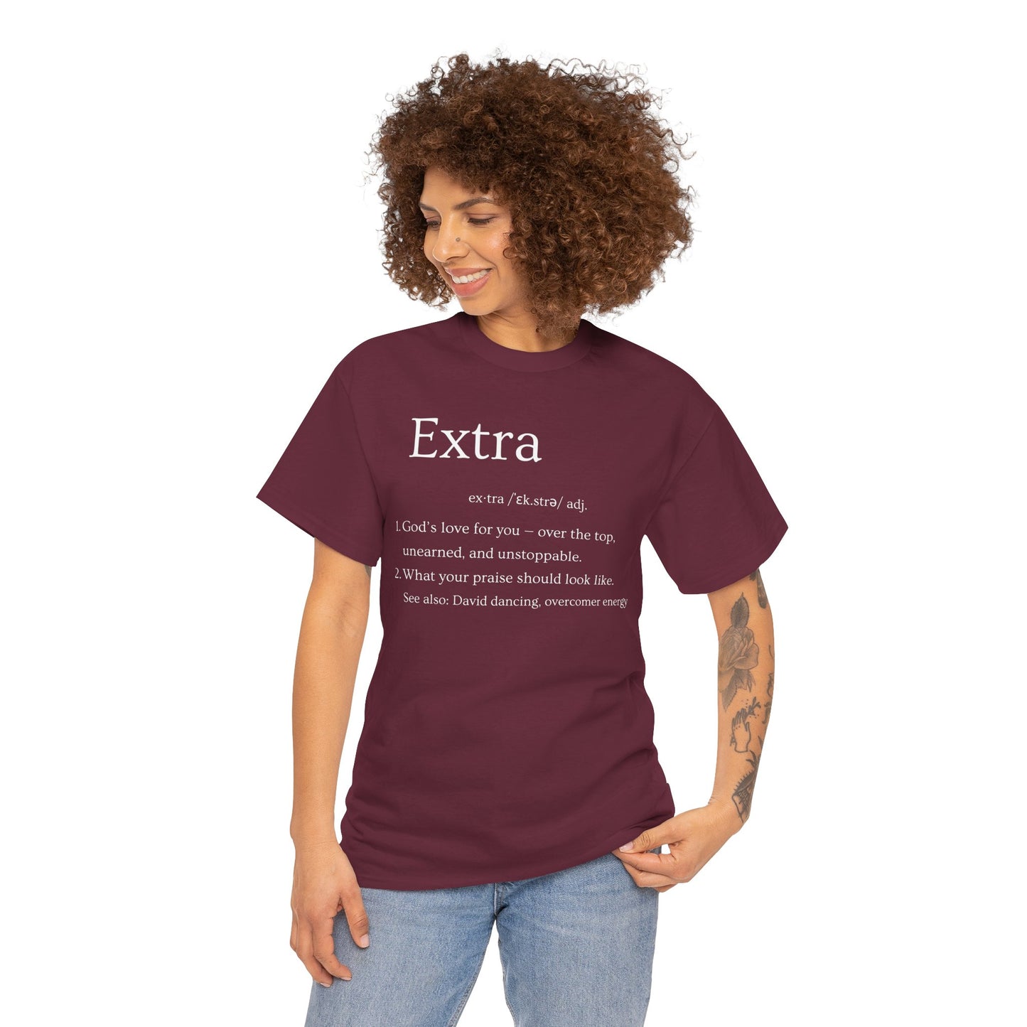 EXTRA Definition—Unisex Cotton Tee: Extra Motivation & Big Beliefs, Inspirational Graphic T-Shirt, Casual Wear, Gift for Friends, Everyday Comfort