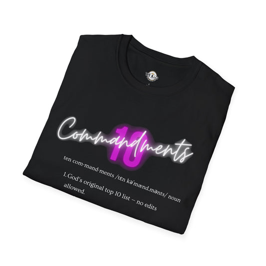 Neon 10 Commandments—Inspirational Unisex T-Shirt - Perfect for Faith, Motivation, Events, Gifts, and Everyday Style