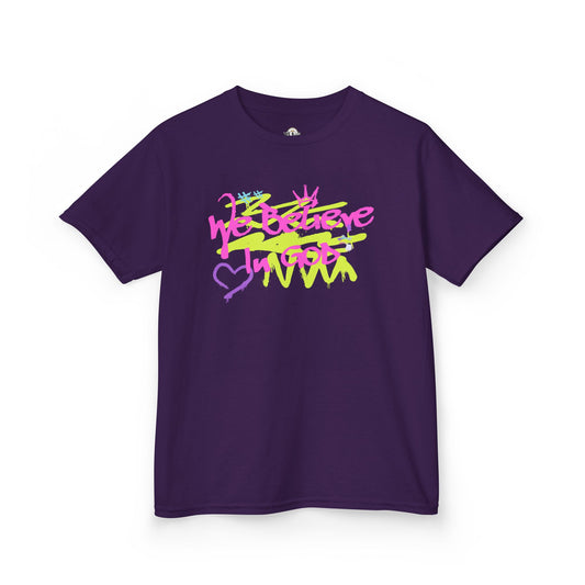 We Believe In God Inspirational Youth Shirt, Christian Kids Clothing